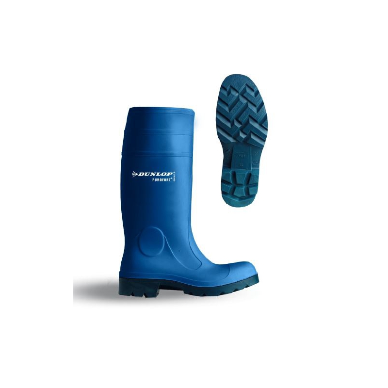 confiar Bolos suficiente Bota de Agua de Poliuretano Azul Dunlop Purofort S4 CI - Cualtisprotect