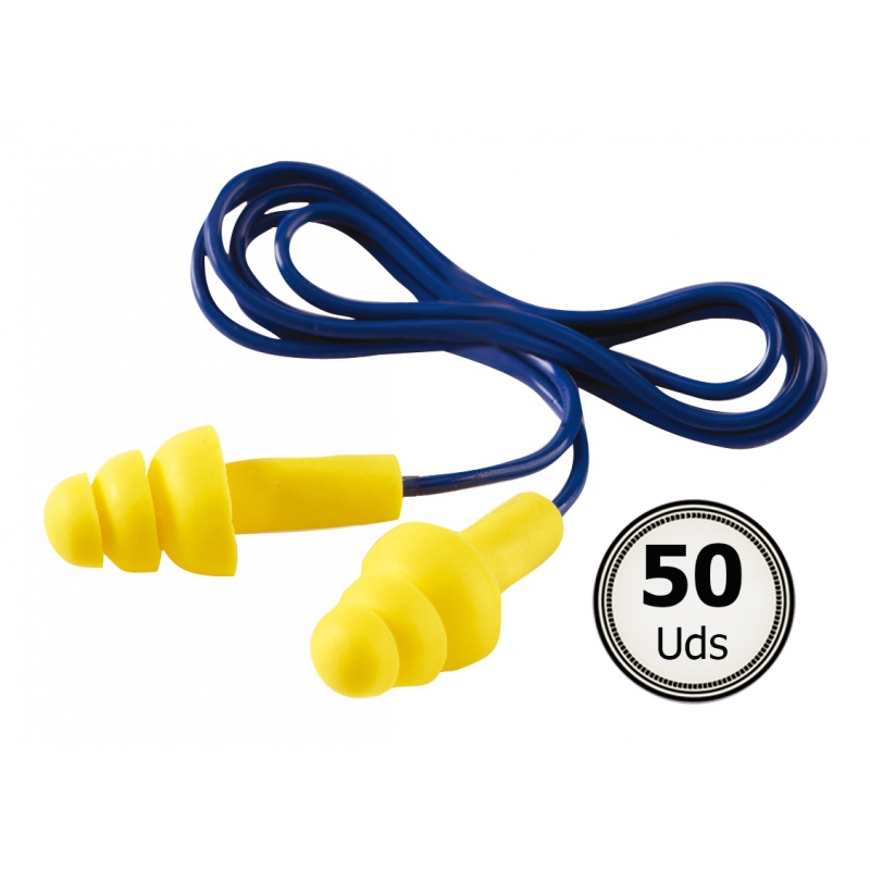 Uvex Whisper DETEC tapones para los Oídos Azul con cordón SNR 23 Db Caja Con 50 Pares RRP £ 50+ 